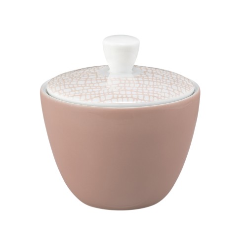 Seltmann Zuckerdose 0,26 l, rund, Form: Life, Dekor: 25673 Fashion posh rose, hohe Kantenschlagfestigkeit, Made in Germany