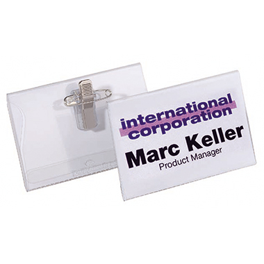 DURABLE Namensschild 90 x 54 mm (B x H) Kombiklemme transparent 50 St./Pack.