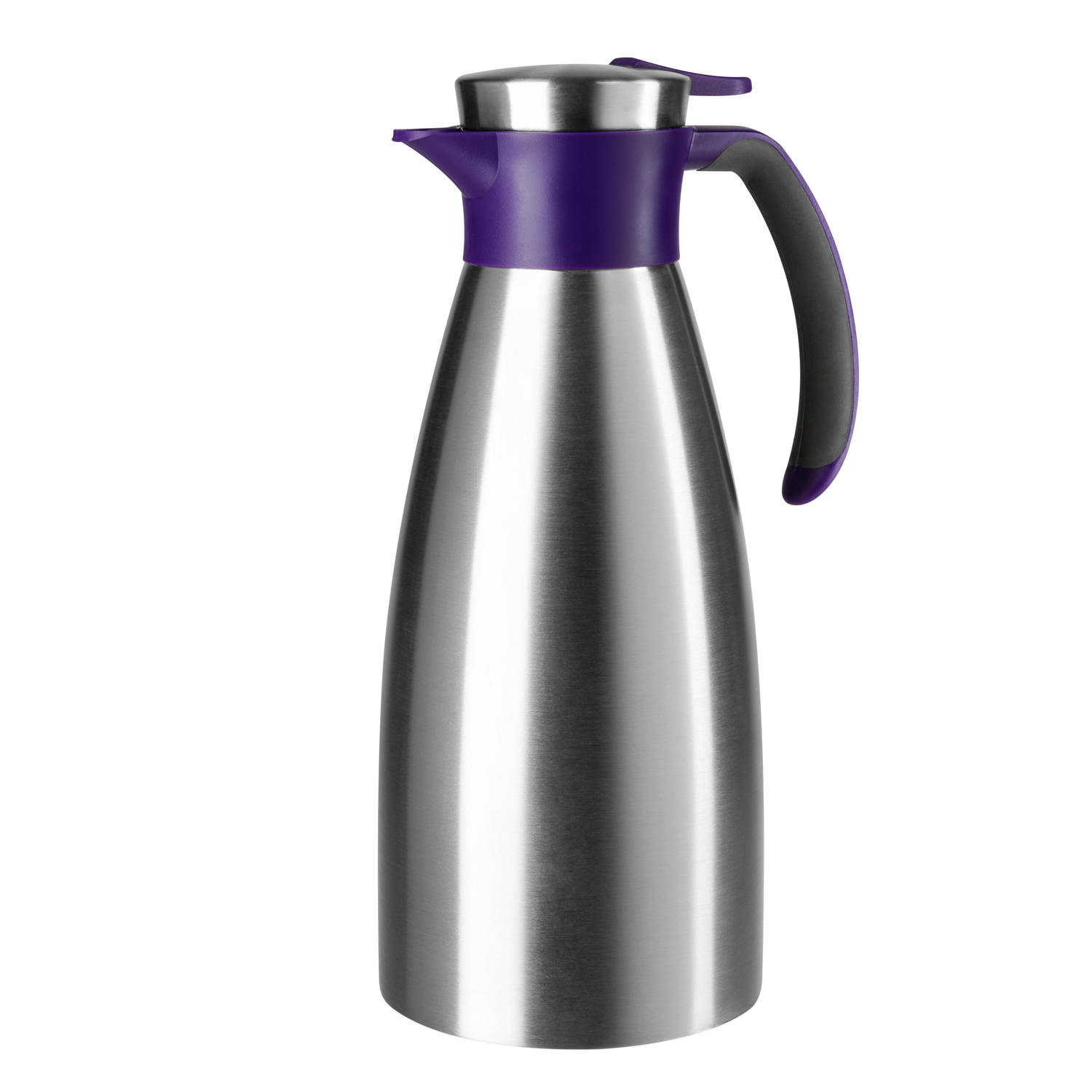 Emsa Soft Grip Isolierkanne Quick Tip, 1,5 L Edelstahl/Brombeer