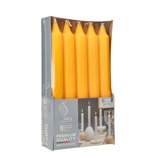 10 Tafelkerzen Ø 2,1 cm · 19,3 cm goldgelb von GALA Basic