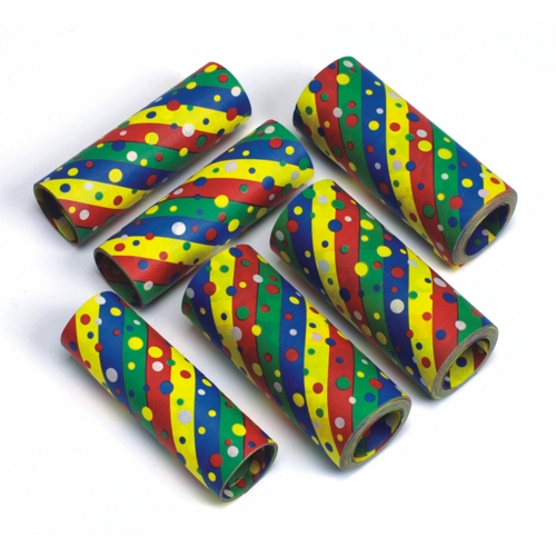 PAPSTAR 3er Luftschlangen à 4 Meter Länge, Dekor "Confetti". Breite 0,7 cm, beidseitig bedruckt