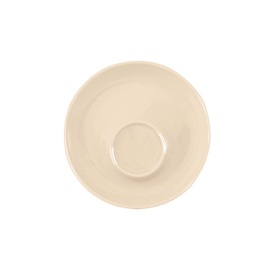 Untertasse 16 cm Spiegel außerzentrisch - Form:, Baristar - Dekor 68568 beige - aus Porzellan., Hersteller: Eschenbach. "Made in Germany".