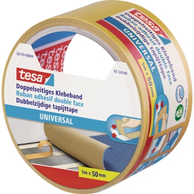 tesa® Klebeband Universal 50 mm x 5 m (B x L) beidseitig klebend Polypropylen weiß