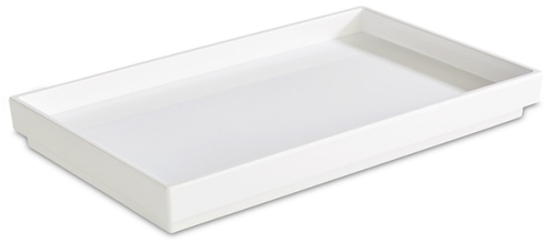 GN 1/4 Tablett -ASIA PLUS- 26,5 x 16,2 cm, H: 3 cm Melamin innen: weiß, glänzend außen: weiß, matt spülmaschinengeeignet