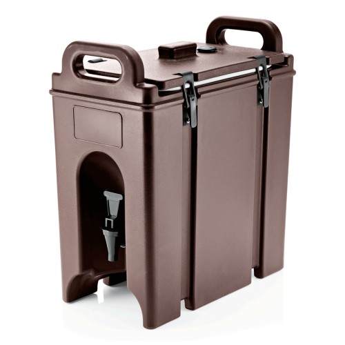 Thermogetränkebehälter, mit 4 Verschlussklammern, Deckel mit Dichtung und Belüftungsventil. Material: Kunststoff, Polyurethan. Inhalt in