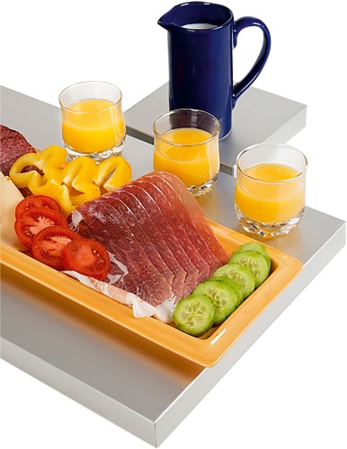 SARO Kühl-Servierplatte Modell STAY COOL 1/1 GN - Material: (außen) anod. Aluminium, 1 mm, (Innen) EPS mit integr. Kühlakkus - Hält für