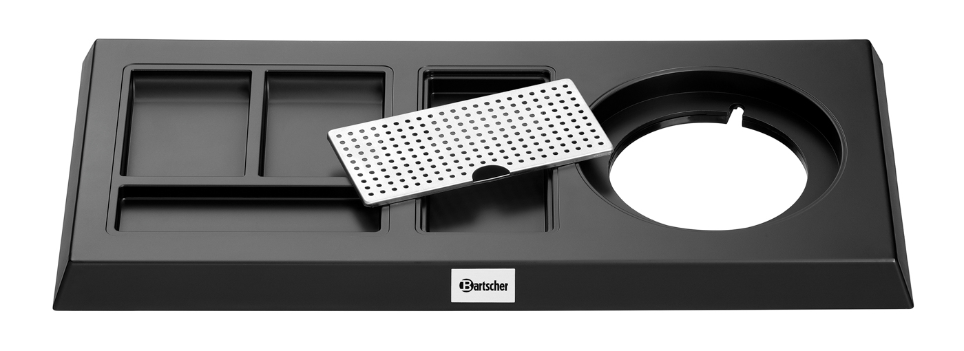 Bartscher Teestation 1145M | Farbe: Schwarz ,Matt| Maße: 46,5 x 22,5 x 3,0 cm. Gewicht: 0,91 kg