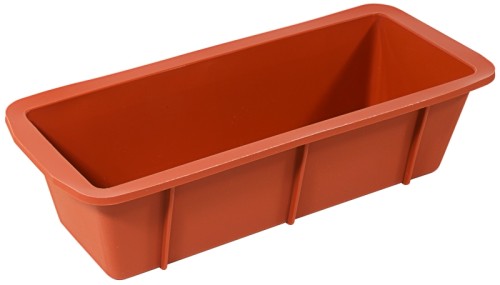 Silikon-Kastenform mit Verstärkungsring, aus reinem Silikon, terrakottafarben, spülmaschinenfest, geruchs- und