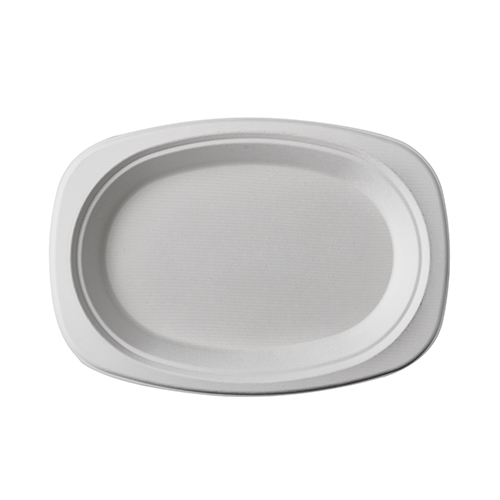 PAPSTAR 50 Teller, Zuckerrohr "pure" oval 23 cm x 16 cm x 2 cm weiss