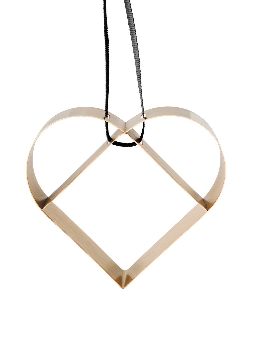 Figura Schmuckherz brushed brass - Maße: 9,3 x 2,7 x 9,3 cm - von Stelton