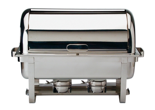 Rolltop-Chafing Dish -MAESTRO- 67 x 35 cm, H: 45 cm, 9 Liter Edelstahl 1 Gestell 1 Wasserbecken inklusive Vorrichtung für