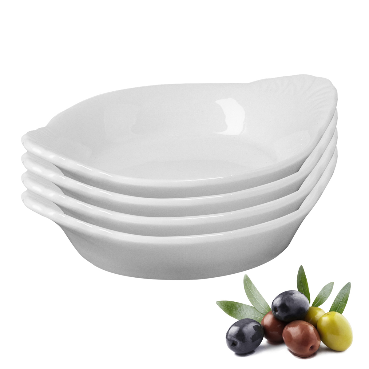 4 Keramikschälchen »Tapas + Friends«, Tropfenform, 8,5 x 7 x 2 cm