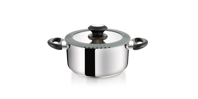 Kasserolle SmartCOVER mit Deckel ø 20 cm, 3.0 l Kunststoff, Silikon, rostfreier Edelstahl, Glas Spülmaschinenfest