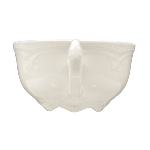 Seltmann Teeobertasse 0,21 l, rund mit Relief, Form: Rubin, weiss cream, hohe Kantenschlagfestigkeit, Made in Germany