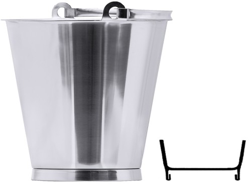 Eimer mit  verstärktem Bodenreifen aus Edelstahl 18/10, hochglänzend, einseitig graduiert in 1-l Schritten, mit fugenlosen