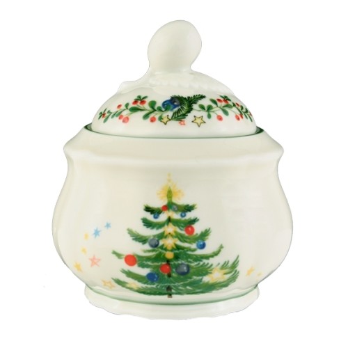Seltmann Zuckerdose 6 Personen, Form: Marieluise, Glasur: elfenbein, Dekor: 43607 Weihnachten