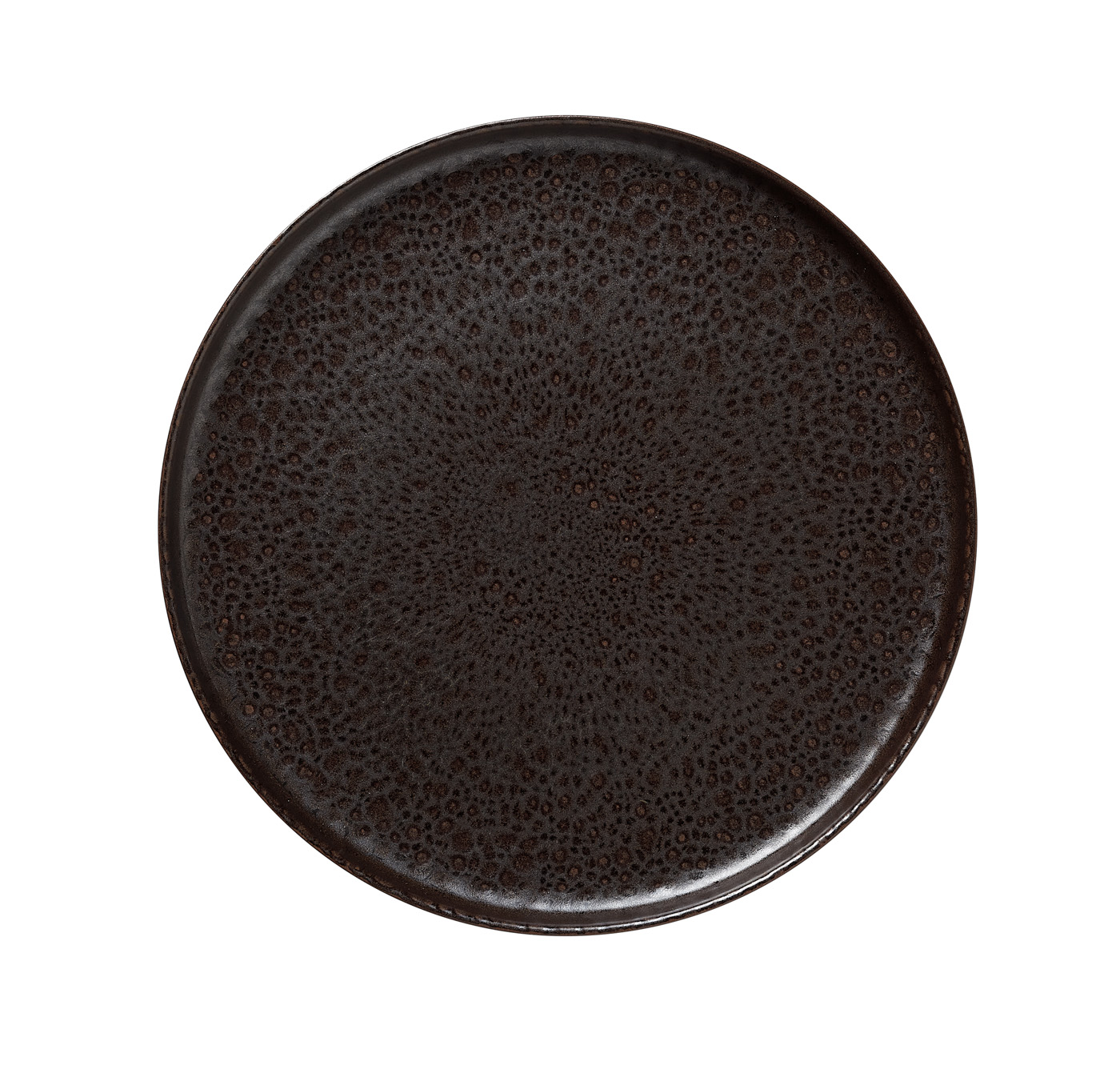 Teller ROCKZZERO, flach, Ø 33 cm, Set á 4 Stück, metallic brown, Steinzeug Flache Ausführung, Farbe: Metallic Brown