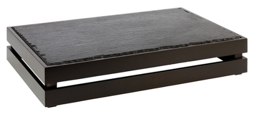 Holzbox -SUPERBOX- 55,5 x 35 cm, H: 10,5 cm Akazienholz, schwarz passend zu GN 1/1 nicht spülmaschinengeeignet stapelbar