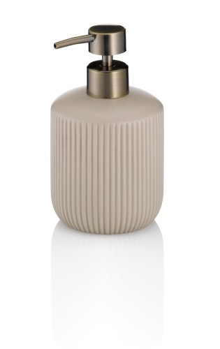 Kela Seifenspender Adele aus Keramik, silbergrau, Höhe ca. 155mm, Ø 90mm , Inhalt: 0,4 L