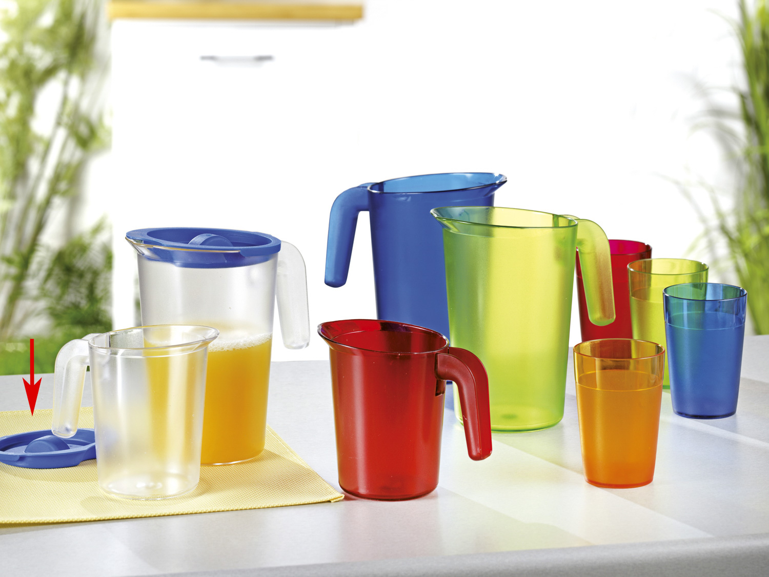 Roltex Deckel aus Polypropylen in blau. Geeignet für die Saftkanne Lucy mit 1 L Kapazität.