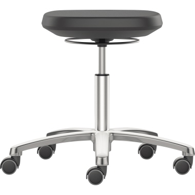 BIMOS Sitzhocker Labsit Flachsitz Farbe der Sitzfläche: schwarz Farbe des Fußkreuzes: silber