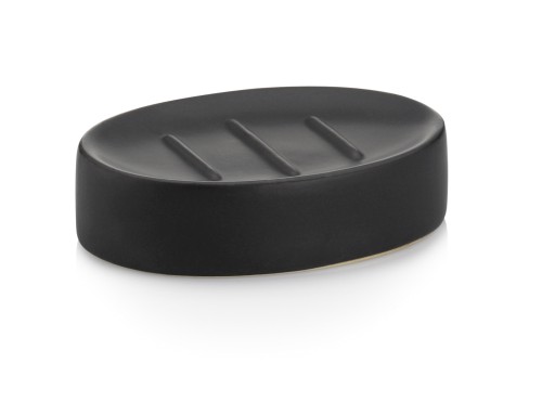 Kela Seifenschale Matsi aus Keramik, schwarz, ca. 125mm x 85mm x 30mm (L x B x H)