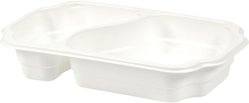 Duni PP-Schale Take-away 250 x 159 x 45 mm Weiß 2-Teilung, 246 Stk/Krt (1 x 246 Stk)
