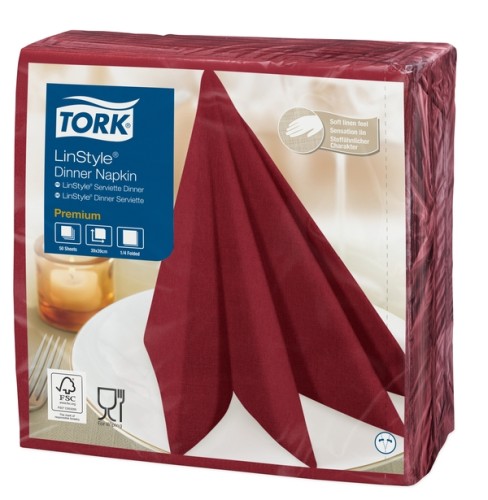 Tork Linstyle® Dinnerserviette Bordeauxrot Premium Bordeaux