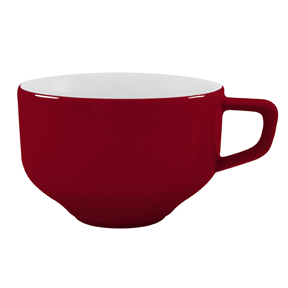 Obertasse 0,37 l - Form: Baristar - Dekor 79936, kirsche - aus Porzellan. Hersteller: Eschenbach., "Made in Germany".