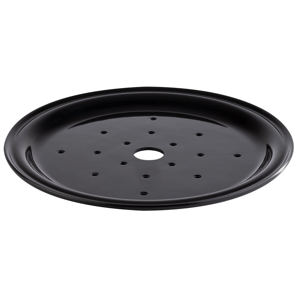 Schale, 2-teilig -FRIDA-, Ø 25,5 cm, H: 6 cm, Melamin, innen: Holzoptik, außen: schwarz, Set bestehend aus: Schale und Abtropfeinsatz