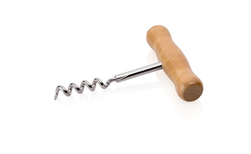 Korkenzieher. verchromt/Holz. verchromt - mit Holzgriff.