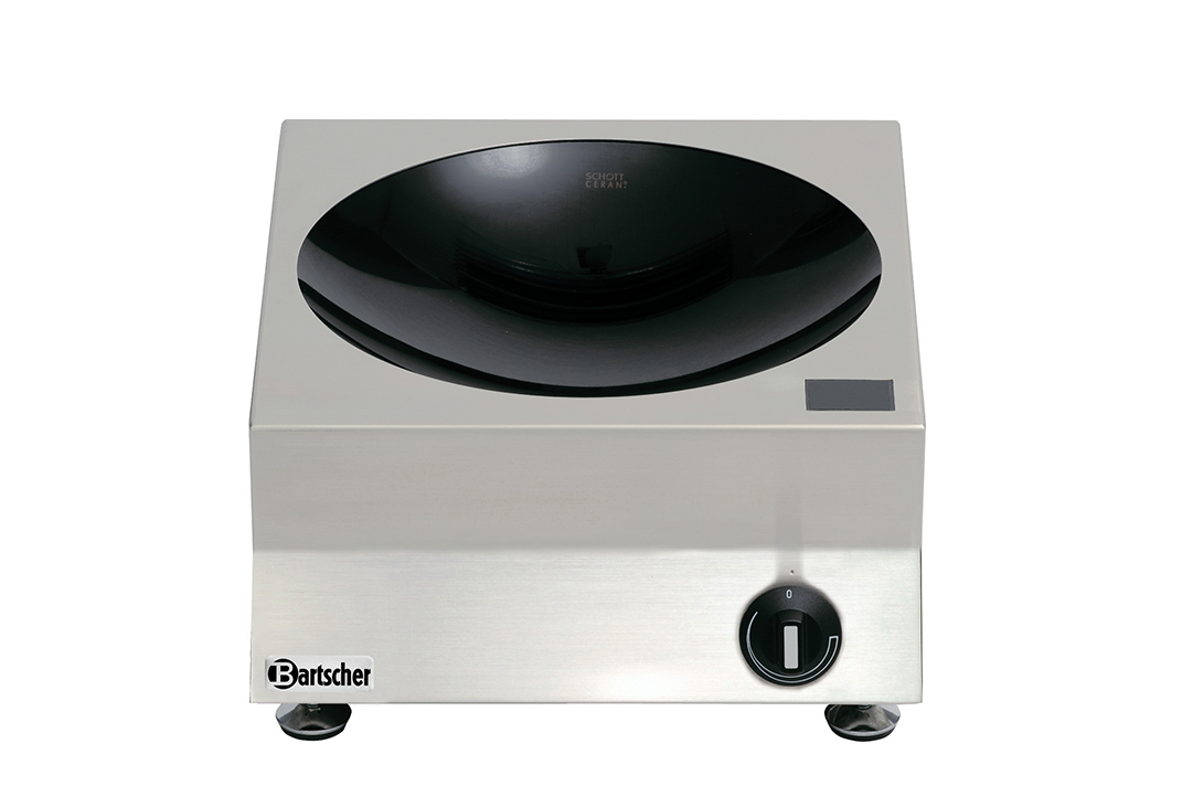 Bartscher Induktionswok 3kW, TG |Geräte-Anschluss: Steckerfertig | Maße: 33 x 38 x18,0 cm. Gewicht: 8,5 kg
