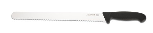 Aufschnittmesser 31 cm, Wellenschliff, schwarz Giesser - Made in Germany