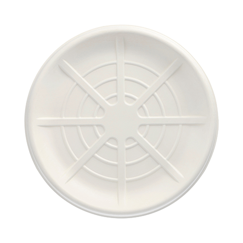 PAPSTAR 25 Servierplatten, Zuckerrohr "pure" rund Ø 35 cm weiss für Meeresfrüchte