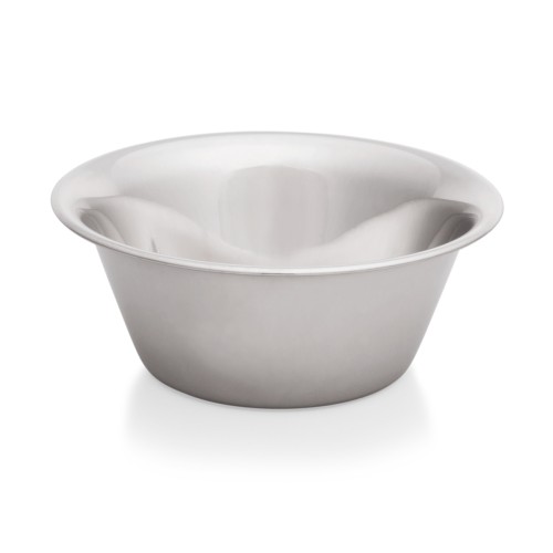 Schüssel, Konische Form, mit glattem Rand. Material: Chromnickelstahl. Inhalt in Litern: 10. Maße: Höhe: 140 mm