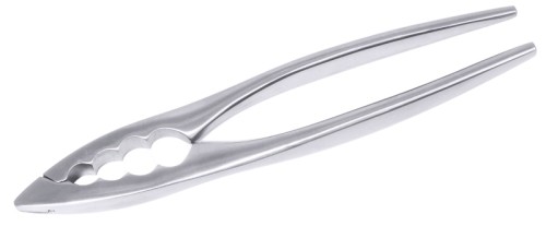 Nussknacker aus massivem Edelstahl 18/0, seidenmatt poliert, formschönes, handliches Design, schwere Qualität Länge: 19 cm