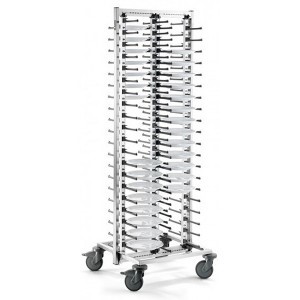 BLANCO Teller-Stapelsystem, fahrbar, für max. 80 Teller, 4 Lenkrollen aus Kunststoff Ø 125 mm, davon 2 mit Feststeller, aus hochwertigem,