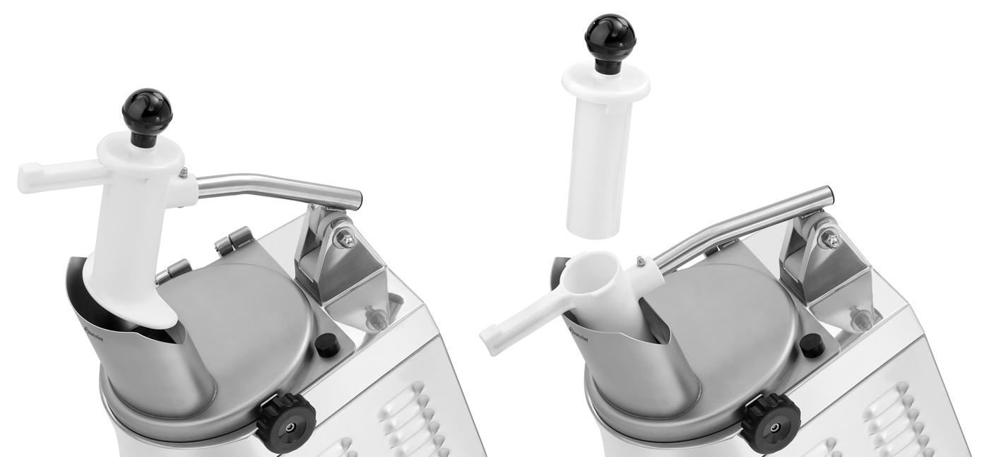 Bartscher Gemüseschneider GMS601 | Inklusive: 1Auffangbehälter (1/3 GN, 175 mm tief) ,1 Stopfer| Maße: 29 x 53 x 51,5 cm. Gewicht: 18,3 kg