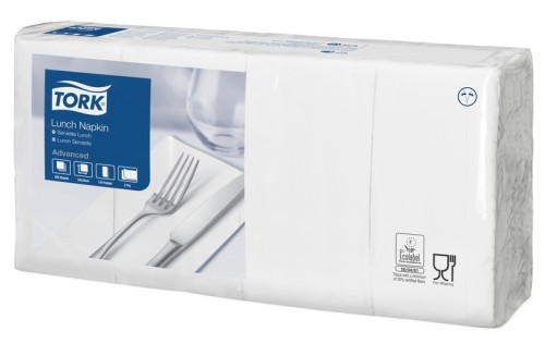 Tork Lunchserviette Weiß Advanced Weiß
