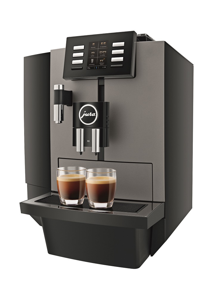 Kaffeevollautomat Jura X6, mit 2,8 Zoll TFT-Farbdisplay für zahlreiche Kaffee-Spezialitäten auf Knopfdruck