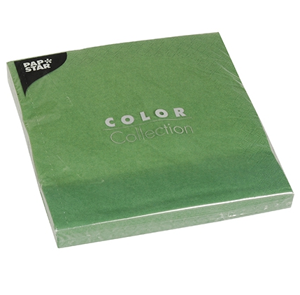 20 Servietten, 3-lagig 1/4-Falz 40 cm x 40 cm dunkelgrün von PAPSTAR