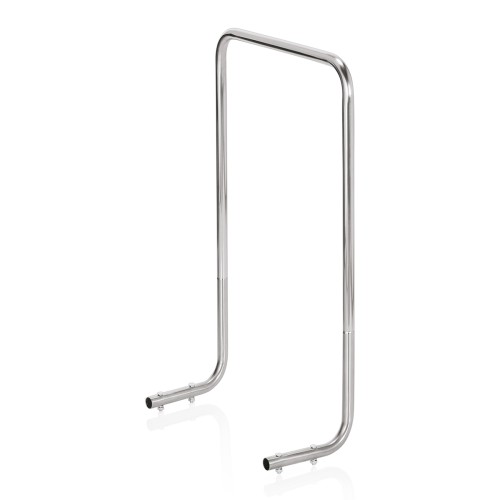 Griff für Transportwagen, Griff für 9865 000. 4 schwenkbare Rollen ohne Feststeller. Material: Edelstahl, Polypropylen.