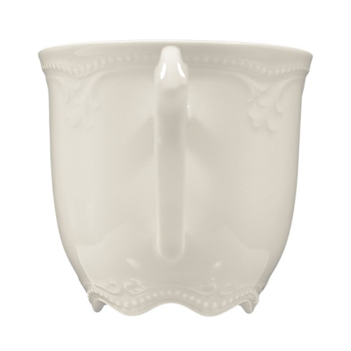 Seltmann Kaffeeobertasse 0,21 l, rund mit Relief, Form: Rubin, weiss cream, hohe Kantenschlagfestigkeit, Made in Germany