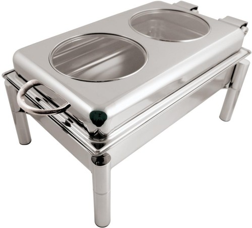 Sambonet Buffet Atlantic Edelst.Glas Brenngel Speisenwärmer ABS 56