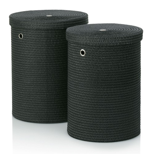 KELA Wäscheboxen-Set Rimossa PP-Kunststoff schwarz 2tlg