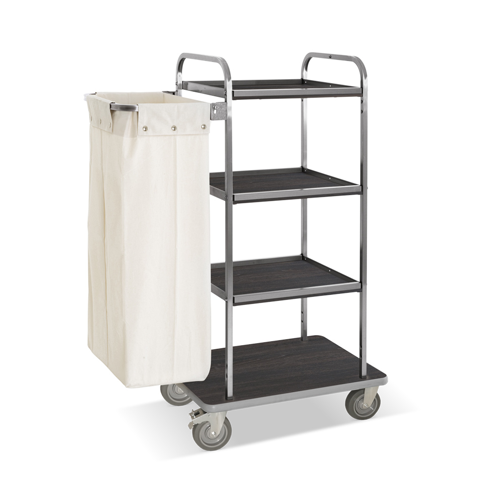 ETHERNASOLID® Wäschewagen Purpose-W, mit Wäschesackhalter und 4 Etagen, 72 x 52 x 134 cm (BxTxH), offen, Tabak