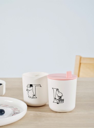 Moomin ABC Tasse - L 0.2 l. weiß, Maße: 74 x 74 x 83 mm