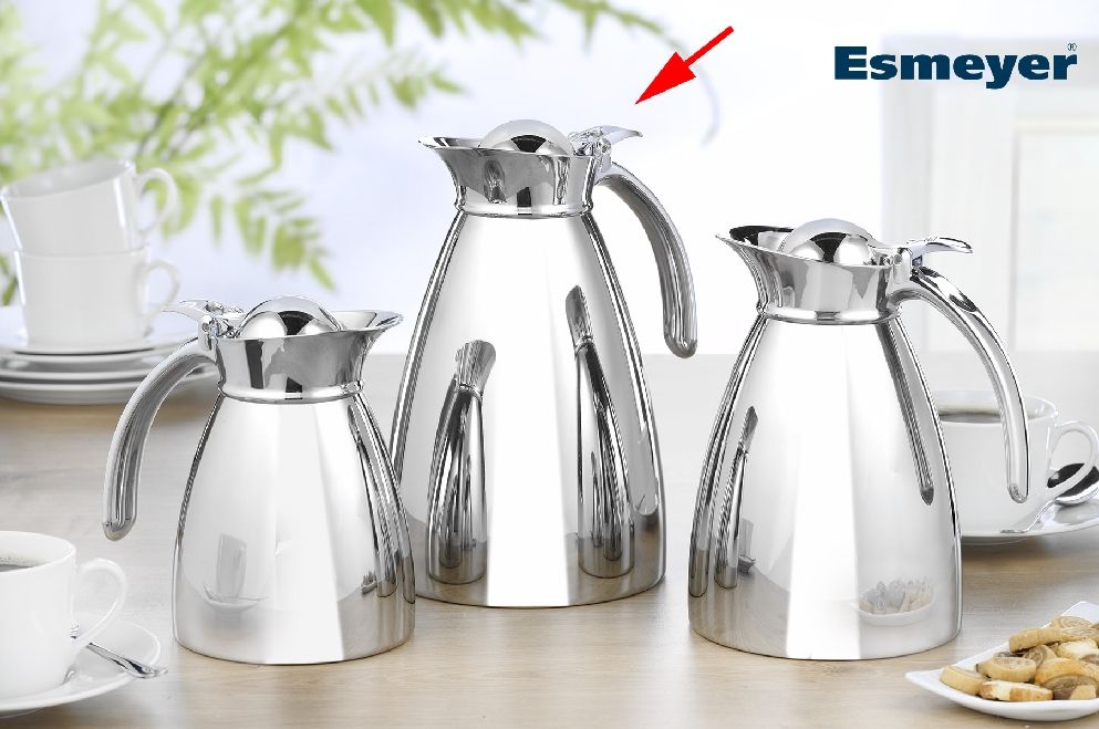 Isolierkanne EMPIRE, Inhalt: 1,5 Liter, Höhe: 210 mm, aus Edelstahl 18/10, doppelwandig, unzerbrechlich, spülmaschinengeeignet,