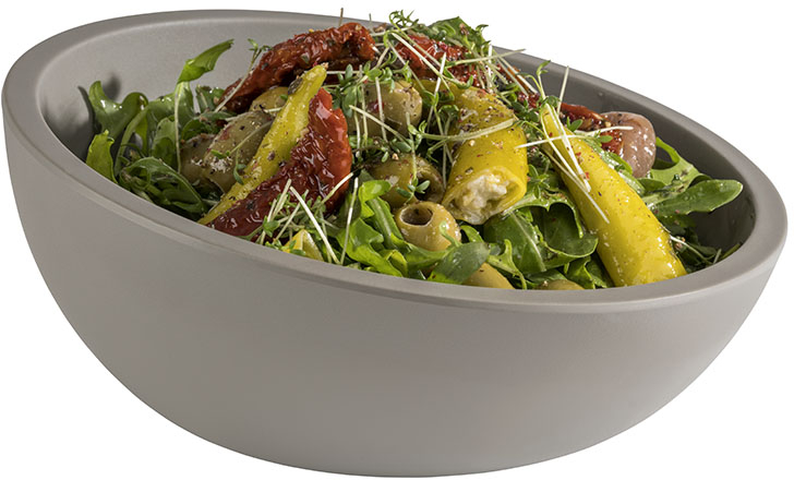 Schale -ELEMENT LOOK- Ø 21,5 cm, H: 5,5 / 9,5 cm Melamin, 0,7 Liter Farbe: Betonoptik mit Antirutsch-Füßchen