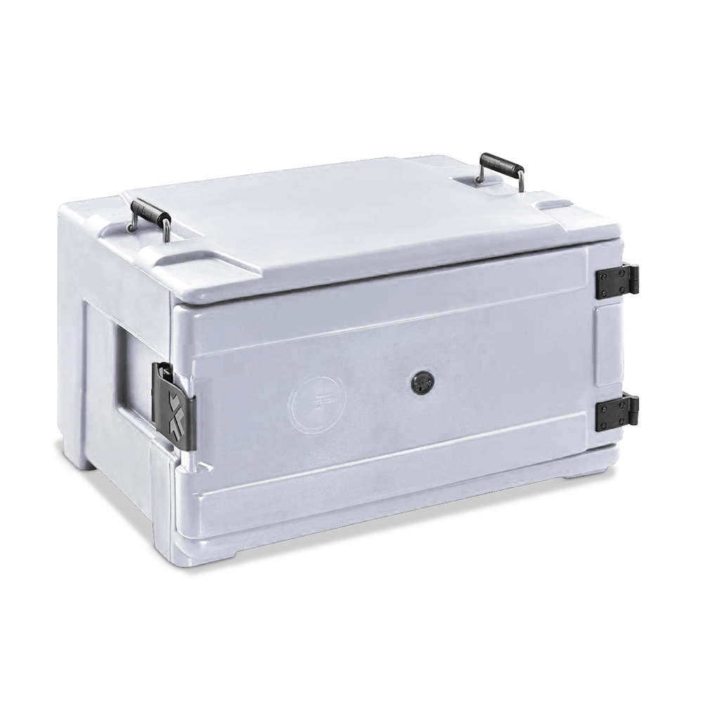 ETHERNASOLID® Thermobehälter AL200, Frontlader, 1/1 GN, 48 Liter, Grau-Blau Melange